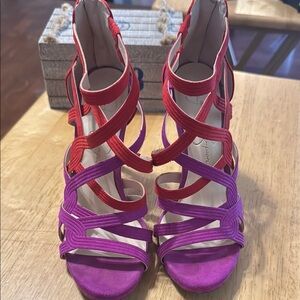 Jessica Simpson Strappy Purple and Red Heels